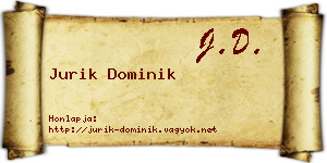 Jurik Dominik névjegykártya